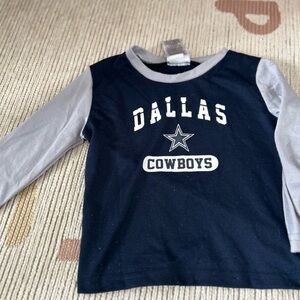 NFL Dallas Cowboys Kids Long Sleeve Tee - Navy and Gray